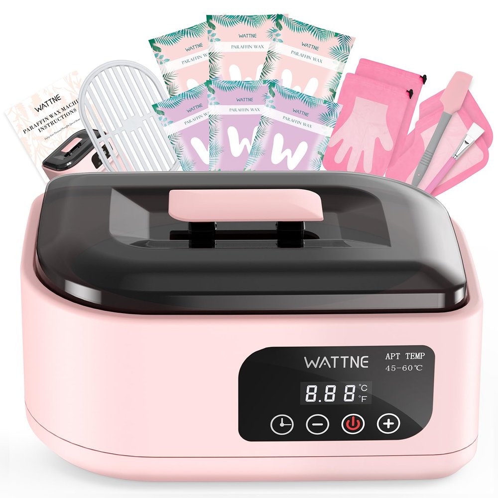 Wattne Paraffin Wax Machine for Hands & Feet Paraffin Wax Warmer Moisturizing Kit with Auto-Timer & Precision Temperature Control, Paraffin Wax Bath for Arthritis, Dry Skin Care, Home Spa-Pink