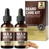 Biotin Beard Oil for Men Set  2 Pack Unscented & Sandalwood Beard Oil Blended with Castor & Grape Seed Oil for Thicker, Softer, Moisturizing Beard  Gift for Father, Husband, Boyfriend  4 oz view 1