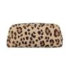 NBSKSDLK Brown Pattern Leopard Makeup Bag for Women Men Pencil Pouch Travel Small Cosmetic Bag Zippered Toiletry Bags Aesthetic Pen Bags Trendy Storage Bags Leather Coin Pouch Purse view 1