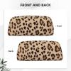 NBSKSDLK Brown Pattern Leopard Makeup Bag for Women Men Pencil Pouch Travel Small Cosmetic Bag Zippered Toiletry Bags Aesthetic Pen Bags Trendy Storage Bags Leather Coin Pouch Purse view 3