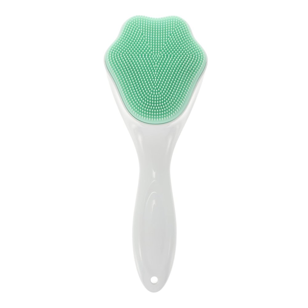 BATHVEVE Cozy Cat Paw Design Silicone Brush Face Cleansing Tool Exfoliating Brush Long Handle Facial Cleanser