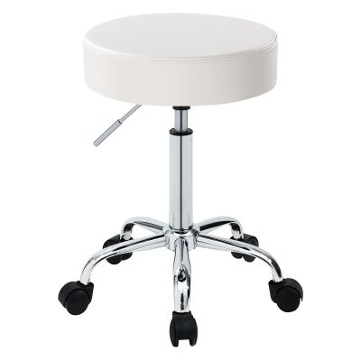 BAOTEDSL Height Adjustable Swivel Rolling Chair Massage Medical Clinic Tattoo Spa Salon Stool with Wheels(White)