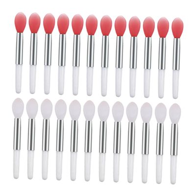 ELAYARD Mini Silicone Lip Mask Brush Set 24Pcs Portable Lip Gloss Applicator Wand for Women Soft Makeup Tool for Lipstick Application