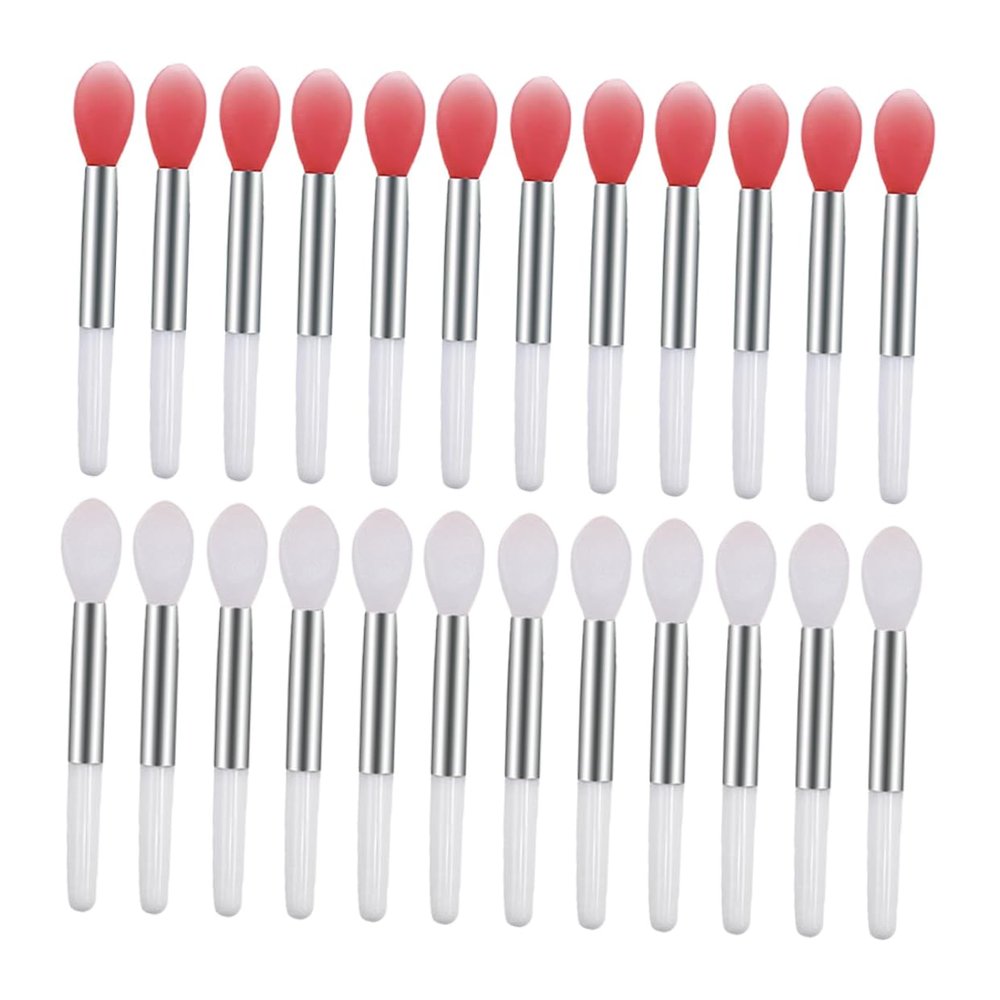 ELAYARD Mini Silicone Lip Mask Brush Set 24Pcs Portable Lip Gloss Applicator Wand for Women Soft Makeup Tool for Lipstick Application