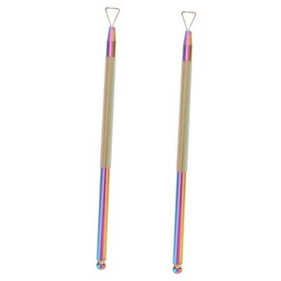 ARTSEWPLY 2pcs Cuticle Pusher Dead Skin Nail Remover Tool for Manicure and Pedicure Nail Cleaner Ergonomic Grip for Salon Home Use