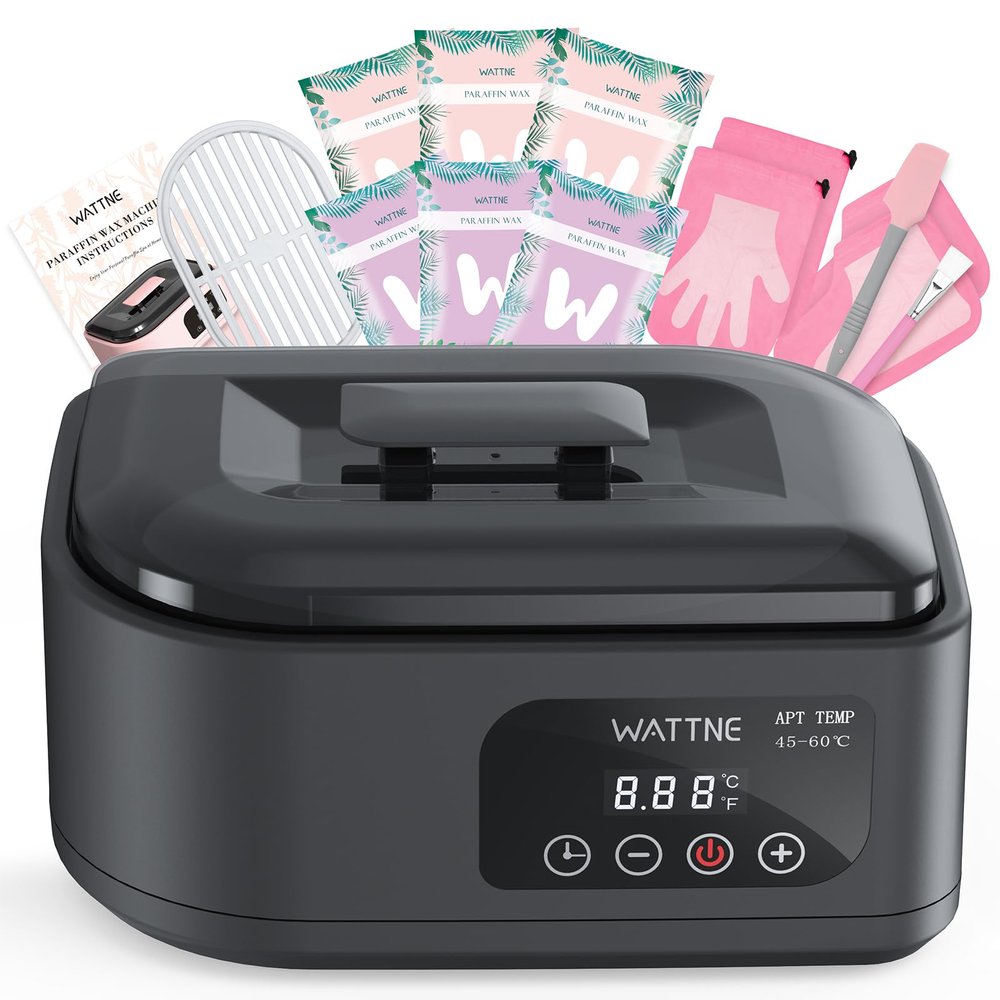 Wattne Paraffin Wax Machine for Hands & Feet  Paraffin Wax Warmer Moisturizing Kit with Auto-Timer & Precision Temperature Control, Paraffin Wax Bath for Arthritis, Dry Skin Care, Home Spa-Black