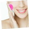 BATHVEVE 2pcs Silicone Face Cleanser Brush Pad Gentle Exfoliating Scrubber for All Skin Types Small Grass Green Rose Red Facial Cleaning Tool view 2