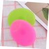 BATHVEVE 2pcs Silicone Face Cleanser Brush Pad Gentle Exfoliating Scrubber for All Skin Types Small Grass Green Rose Red Facial Cleaning Tool view 3