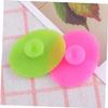 BATHVEVE 2pcs Silicone Face Cleanser Brush Pad Gentle Exfoliating Scrubber for All Skin Types Small Grass Green Rose Red Facial Cleaning Tool view 4