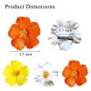 3Pcs Hawaiian Flower Hair Clips for Women 3.5 Inch Artificial Flower Clips view 2
