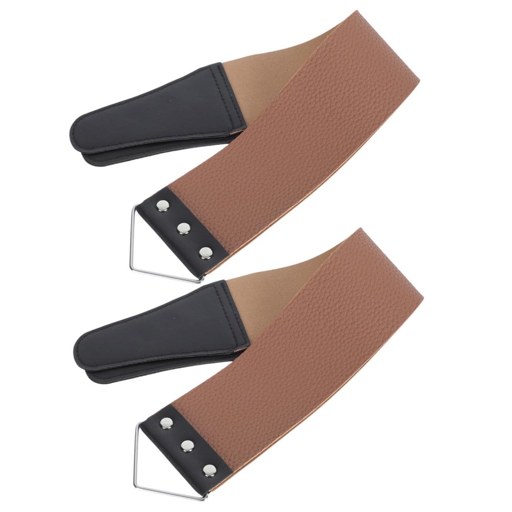 GALPADA 2pcs Barber Shop Razor Clipper Blade Sharpener Shaving Strop Strap for Home Use