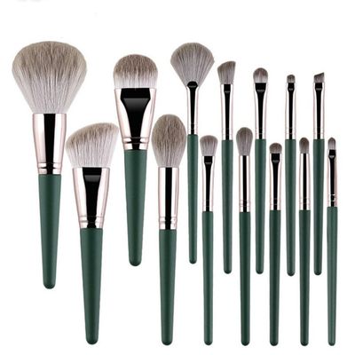 14pcs Green Cloud Makeup Brush Set Loose Powder Blush Foundation Eyeshadow Brushes Complete Set