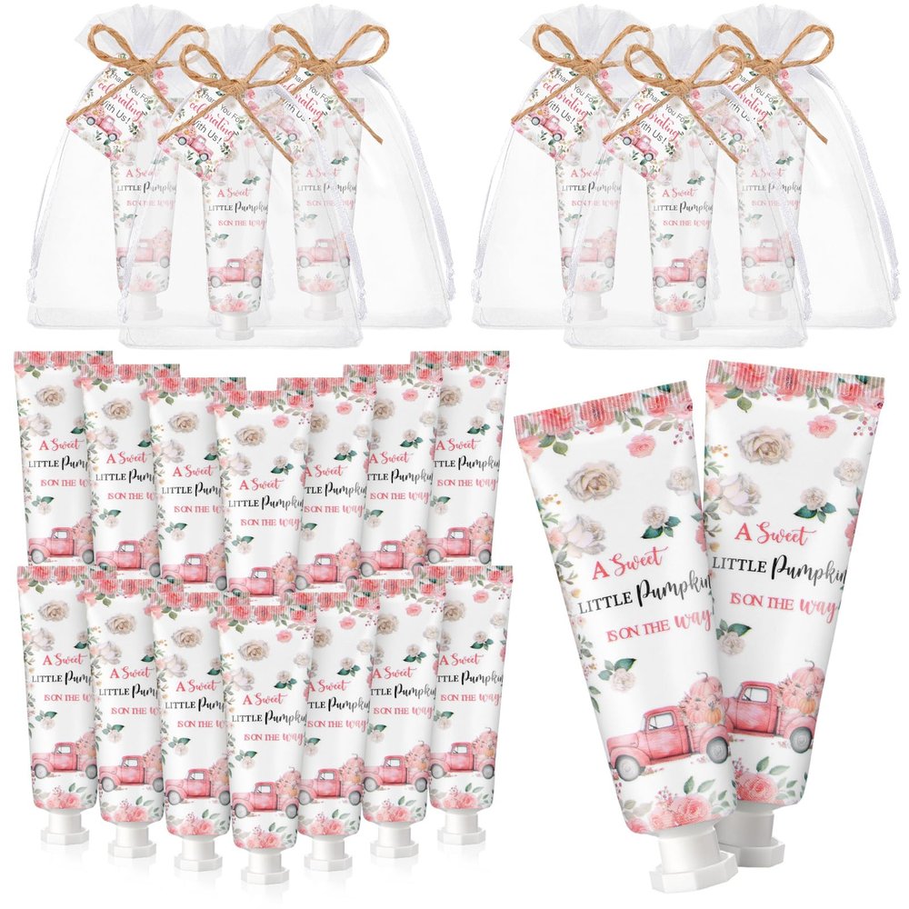 Dansib 48 Sets Thanksgiving Fall Hand Cream Bulk a Little Pumpkin Baby Shower Hand Cream Gifts Baby Shower Party Favors for Guests Travel Size Lotion for Autumn Party Supplies(Truck Pumpkin)