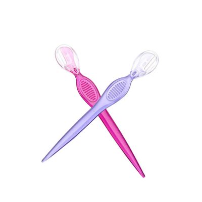 DECOMELODY 3Pcs Portable Stainless Steel Eyebrow Razors Delicate Trimmers for Precision Brow Shaping Makeup Tools for Women Ladies Travel Friendly Transparent Blue