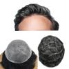 Hair Wonders Hair Piece Toupee for Men 0.06mm Ultra Thin Skin Mens Toupee Real Human Hair Replacement System for Men Invisible Prosthesis 8x10-90% Density #1B50 1B# OFF BLACK+50% GREY view 1