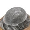 Hair Wonders Hair Piece Toupee for Men 0.06mm Ultra Thin Skin Mens Toupee Real Human Hair Replacement System for Men Invisible Prosthesis 8x10-90% Density #1B50 1B# OFF BLACK+50% GREY view 4