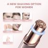 Gurelax Eyebrow & Facial Trimmer: 2-in-1 Electric Facial Hair Removal & Eyebrow Shaver (Built-in Mirror), Face Razor for Women with 2 Replacement Heads view 4