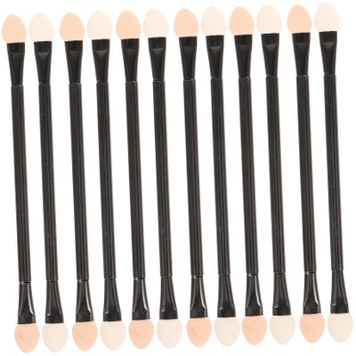 BATHVEVE 30Pcs Disposable Eyeshadow Applicator Brushes Long Handle Cosmetic Makeup Sponges for Easy Application for Travel Festivals Daily Use and Professional Makeup Artists