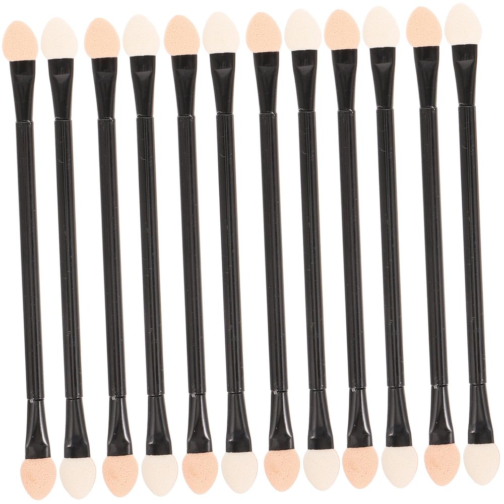 BATHVEVE 30Pcs Disposable Eyeshadow Applicator Brushes Long Handle Cosmetic Makeup Sponges for Easy Application for Travel Festivals Daily Use and Professional Makeup Artists