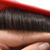 FNY HAIR Toupee for Men French Lace Front Mens Toupee Human Hair Replacement Systems Fine Mono Man Hairpieces Black Brown Blonde Gray Hairpiece 6"X8" #2 Darkest Brown-80% Light Density view 3