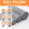 2 Pack Round Massage Table Bolster Pillow Pad, Bolster Pillow, Round Pillows, Suitable for Earthlite Massage Table (Grey, 5.9''x19.6'') view 3