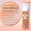 Body Glow Oil, Broad Spectrum SPF 50, Glitter Shimmer Sunscreen Body Oil Lotion with Sequin Mica, Lightweight Non-Sticky Moisturizer with Coconut, Skin Illuminator Glowing Results (02# Rose Gold) view 4