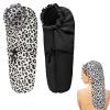 2 Pcs Large Shower Cap for Braids, Extra Long Shower Cap for Women Long Hair & Locs, Waterproof Hair Bonnets for Dreadlocks Drawstring Bath Caps for Women & Men (Black, Cow Print) view 1