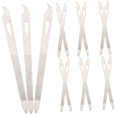 BATHVEVE 15pcs Metal Nail File Strip Fingernail File Double-Sided Printing Nail Art Tools for Manicure and Pedicure