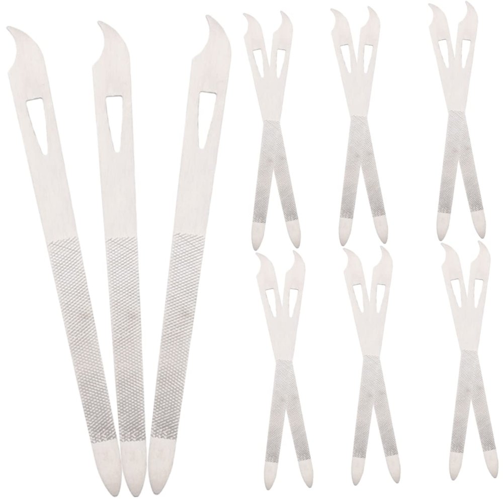 BATHVEVE 15pcs Metal Nail File Strip Fingernail File Double-Sided Printing Nail Art Tools for Manicure and Pedicure