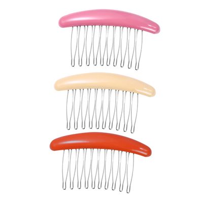 BATHVEVE 3pcs Non-Slip Acrylic Hair Combs for Fine Hair Tortoise Side Combs Heat Resistant Design for Styling and Securing Accessories