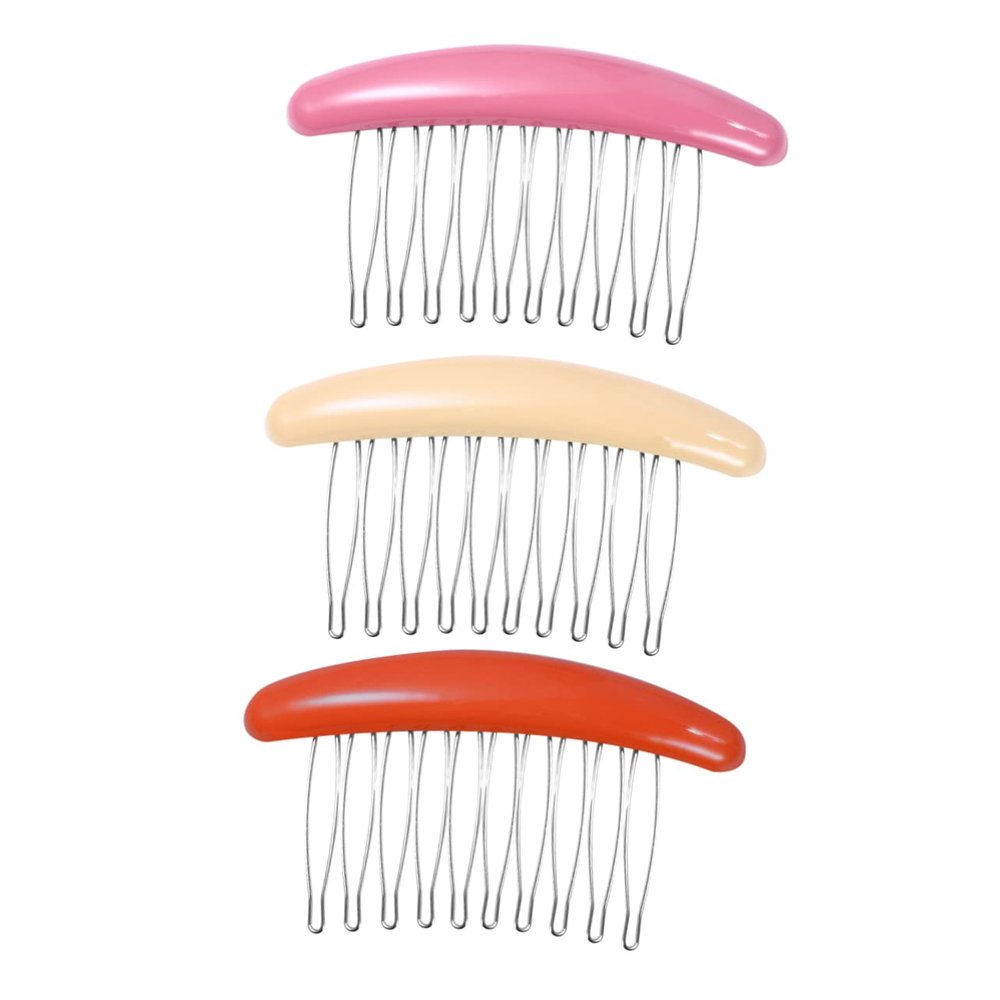 BATHVEVE 3pcs Non-Slip Acrylic Hair Combs for Fine Hair Tortoise Side Combs Heat Resistant Design for Styling and Securing Accessories