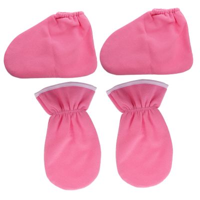 AUTSUPPL 2pcs Spa Paraffin Wax Gloves and Booties Set for Hand and Foot Care Moisturizing Spa Cover for Women for Dry Skin Treatment and Relaxation