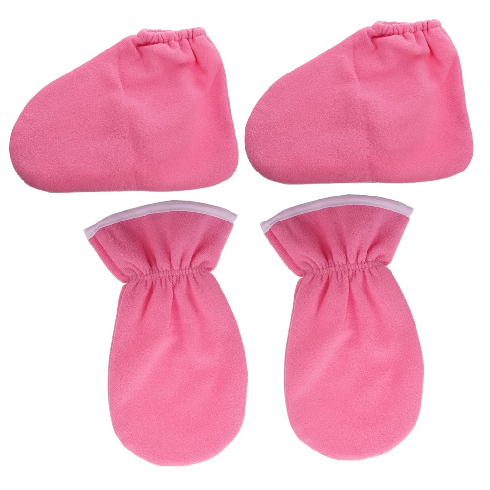 AUTSUPPL 2pcs Spa Paraffin Wax Gloves and Booties Set for Hand and Foot Care Moisturizing Spa Cover for Women for Dry Skin Treatment and Relaxation