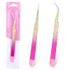 2PCS Double Ended Nail Art Tweezers, Stainless Steel Tweezer with Silicone Pressing Head Rhinestone Picker Tool Straight Curved Tip Tweezers Nails Tweezer for Nail Art for Nails Crafts view 1
