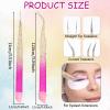 2PCS Double Ended Nail Art Tweezers, Stainless Steel Tweezer with Silicone Pressing Head Rhinestone Picker Tool Straight Curved Tip Tweezers Nails Tweezer for Nail Art for Nails Crafts view 2