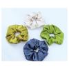 Mint Green Silk Hair Scrunchie with Filling Cotton, 2.36Inch Small Elastic Hair Ties for No Damage, Medium to Thick, Long, Curly, Textured Hair, 1Count view 2
