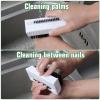 2 Pcs Nail Brush for Cleaning Fingernails Heavy Duty Nail Brushes Remove Dirt and Paint Fingernail Brush Deep Cleaning Mechanical Nail Scrub Brush Two-Sided with Hanging Rope Grey view 3