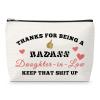 Sfodiary Daughter in Law Gifts from Mother in Law Makeup Bag Wedding Present for Bride Valentine Day Gift for Bonus Daughter from Mom Christmas Birthday Presents for Her Zipper Travel Pouch view 1