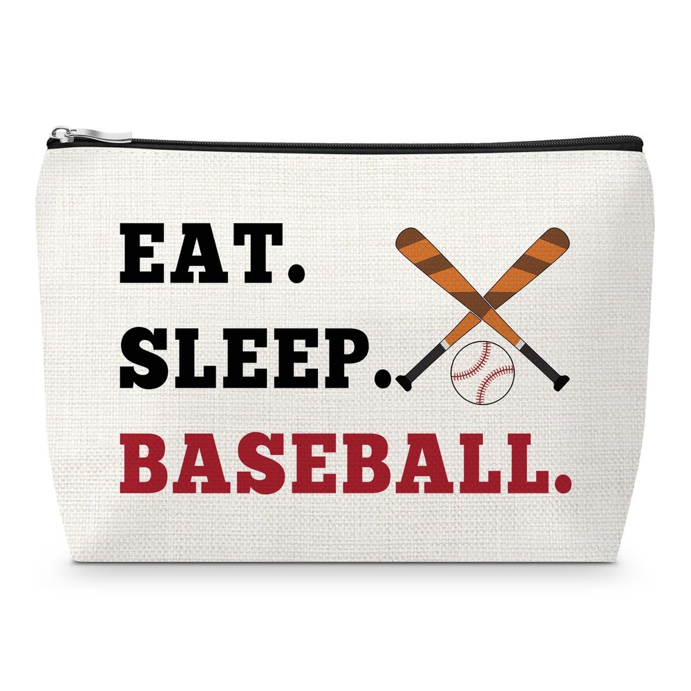 Baseball Lover Gift for Women Makeup Bag Baseball Themed Gift for Friends Team Party Favors Christmas Birthday Gifts for Sister Daughter Mom Aunt Sport Accessories for Mom Aunt Zipper Travel Pouch