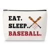 Baseball Lover Gift for Women Makeup Bag Baseball Themed Gift for Friends Team Party Favors Christmas Birthday Gifts for Sister Daughter Mom Aunt Sport Accessories for Mom Aunt Zipper Travel Pouch view 1