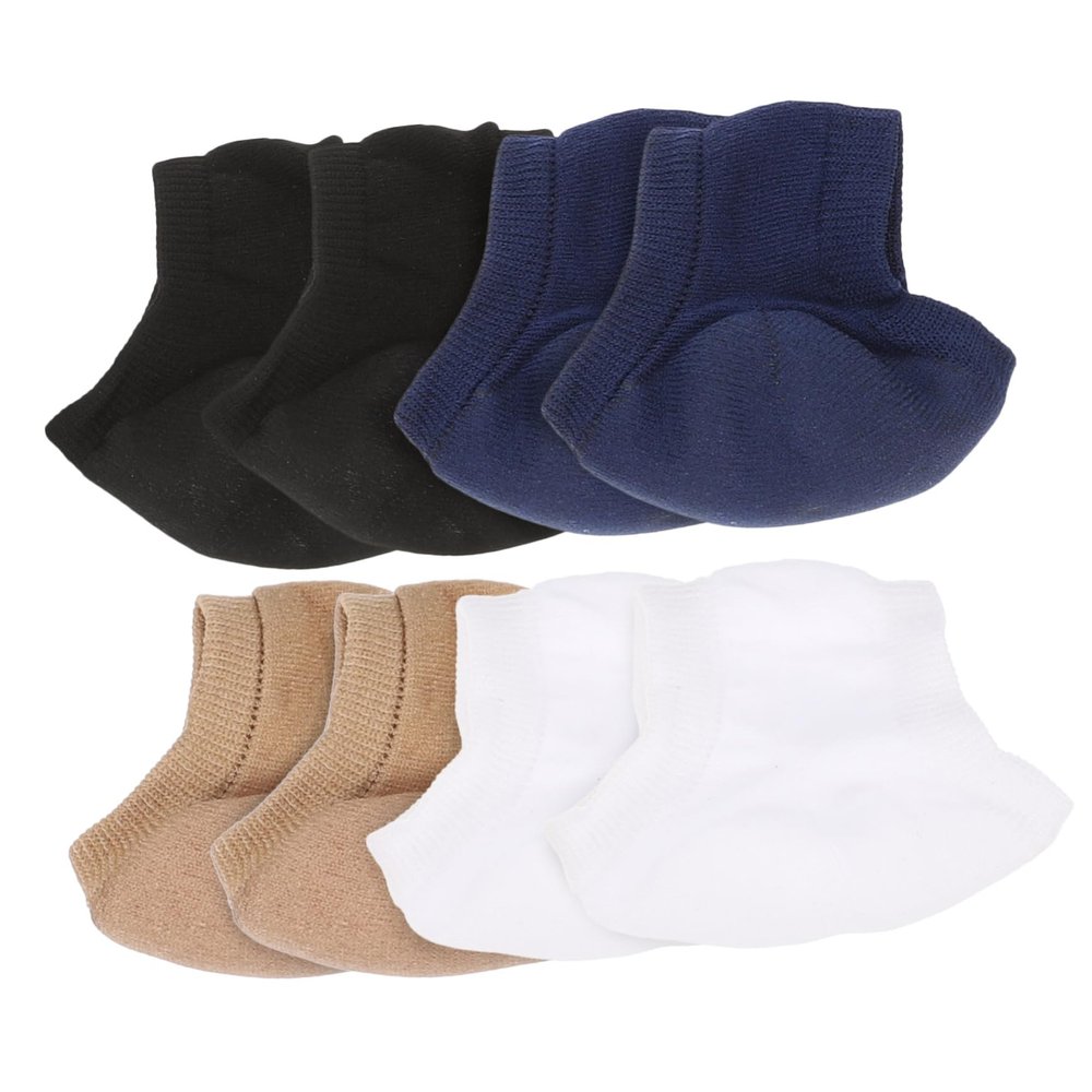 EPIGEIST 4 Pairs of Moisturizing Gel Heel Socks Breathable Elastic Heel Protectors Toeless Design for Men and Women for Daily Wear and Overnight Use
