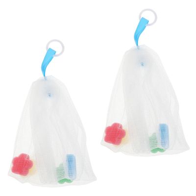 BATHVEVE 2Pcs Soap Exfoliating Pouches Foaming Net Bags for Bar Soap Portable Mesh for Cleansing Suitable for Shower and Bath