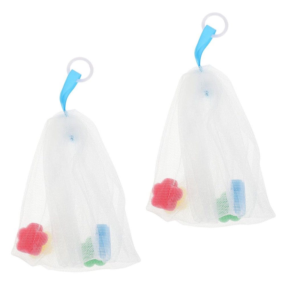 BATHVEVE 2Pcs Soap Exfoliating Pouches Foaming Net Bags for Bar Soap Portable Mesh for Cleansing Suitable for Shower and Bath