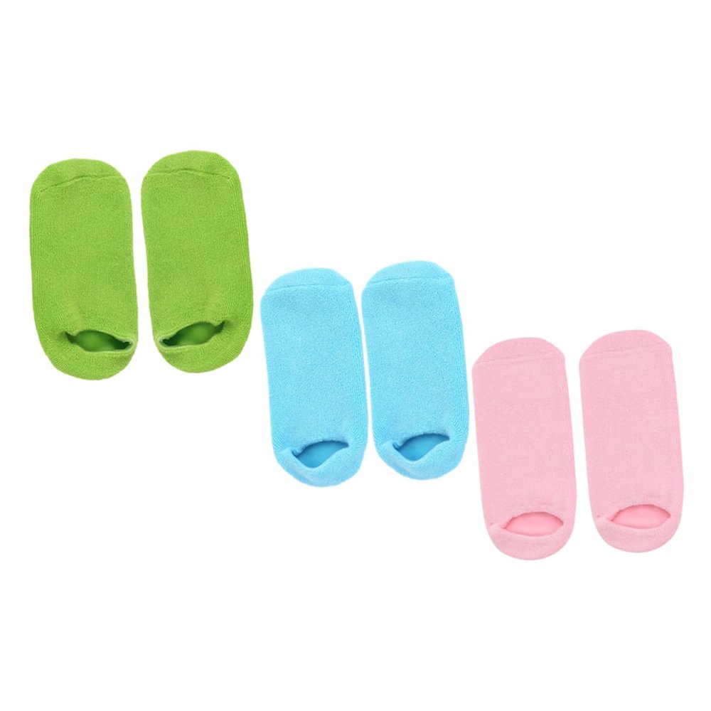 NIYANGLE 3pairs Moisturizing Non-Slip Socks Foot Care for Women Foot Masks Cracked Heel Socks