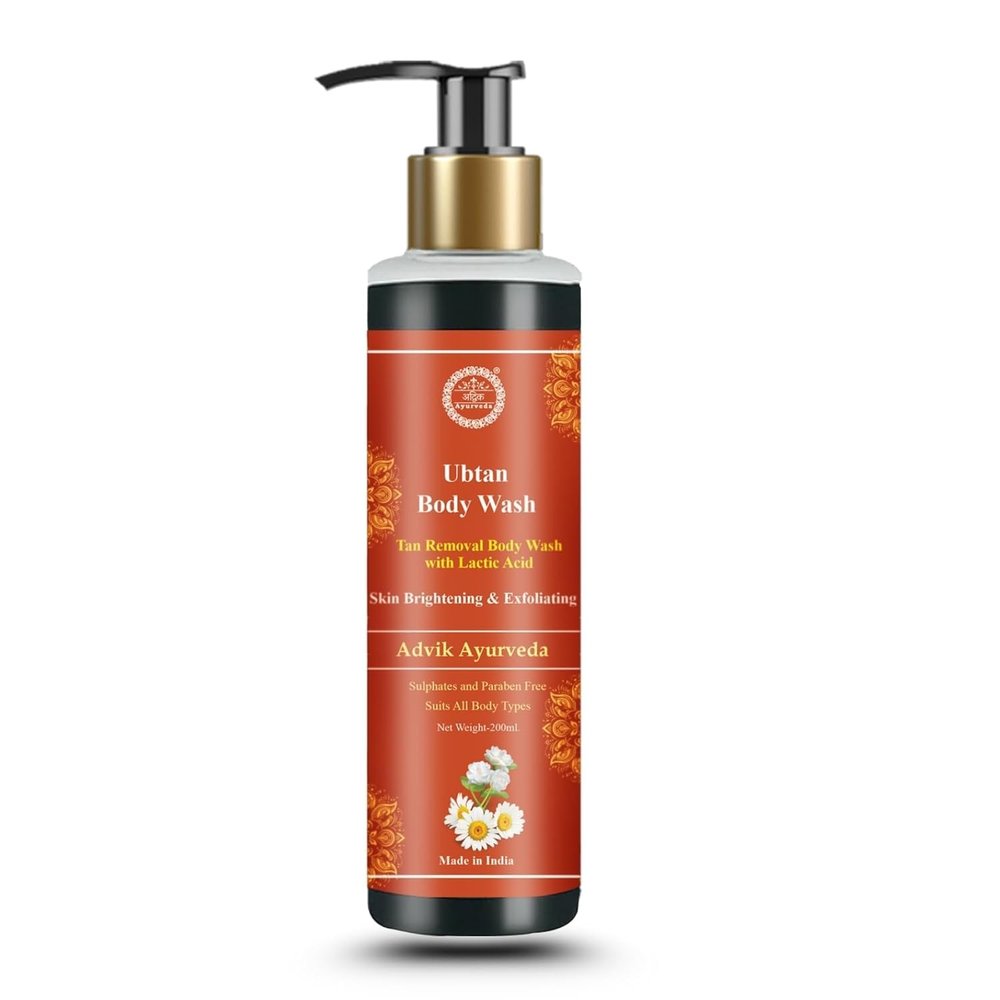 Advik_Ayurveda Tan Removal Ubtan Body Wash, 200ml | For Dry Skin | For Men and Women | Body Wash For Brightening Skin