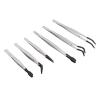 Pongnas 6Pcs Stainless Steel Tweezers Set, Multifunctional False Eyelash Tweezers with Stamp Clips Function for Makeup Application and Stamp Collection view 3