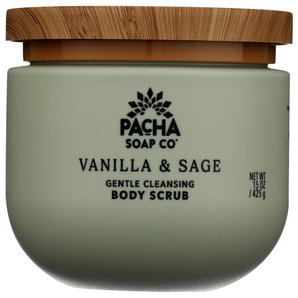 Pacha Soap Vanilla & Sage Body Scrub, 15 OZ