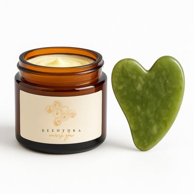 Beehydra Grass-Fed Beef Tallow Balm & Gua Sha Set Nourishing Tallow Moisturizer for Face, Body & Hands Natural Skincare