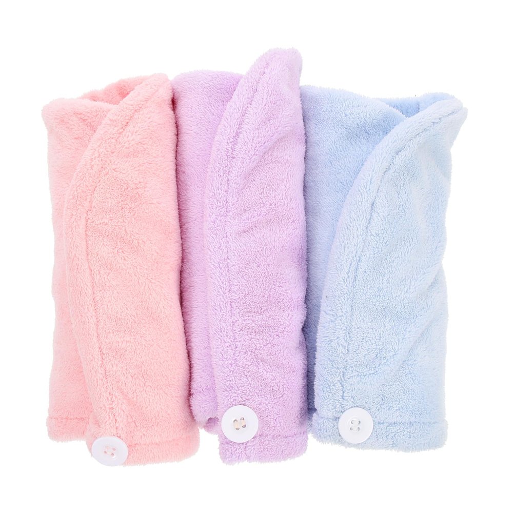CTIRCHIU Super Absorbent Microfiber Hair Towel Wrap for Women 3pcs Fast Drying Hair Drying Towels Anti-Frizz Feature Shower Use