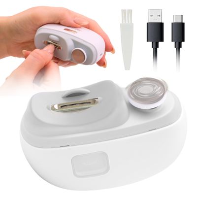 Aethora Electric Hand Nail Trimmer 3-in-1 with LED Light, Nail File & Dust Storage Whisper-Quiet Electric Nail Trimmer, Safe for Children, Seniors & Adults Compact, Portable, Mess-Free Nail Care